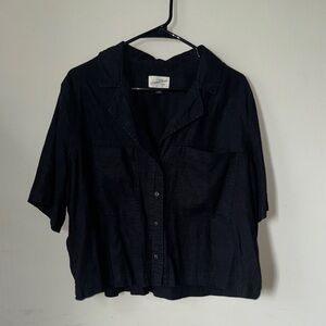 Universal Thread Charcoal Button-Up Blouse